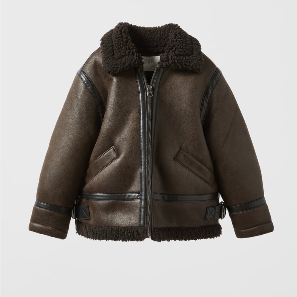 ZARA KIDS DOUBLE-FACED FAUX SHEARLING COAT (UNISEX)